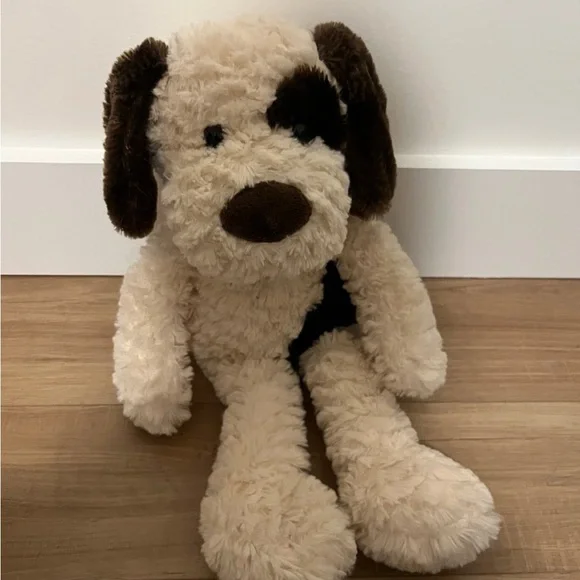 Plush Dog Toy - Cream and Brown - Picture 1 of 5